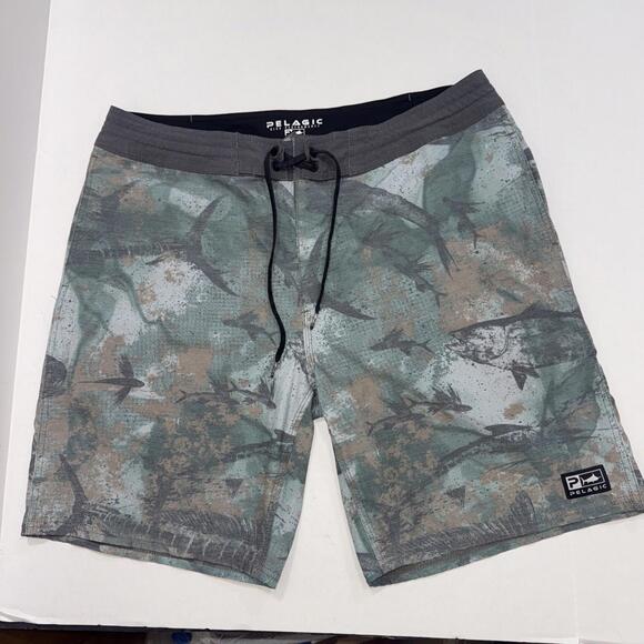 Pelagic High Performance Board Surf Fishing Outdoor Swim Trunk Shorts Men's 36 - Picture 1 of 12